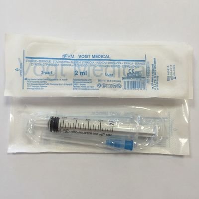 шприц  2 мл (2,5) (3-х комп.) ФОГТ, игла 23G(0,6х30мм) Vogt Medical, Германия шприц  2 мл (2,5) (3-х комп.) ФОГТ, игла 23G(0,6х30мм) Vogt Medical, Германия