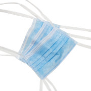 Маска мед. 3-х слойная на ЗАВЯЗКАХ нестер. голубая, ГЕКСА, №50