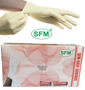 Перчатки н/ст латекс. смотр. текстур., р.M(7-8), НЕопудр. с валиком, СФМ (SFM-Grip-Surface) Германия