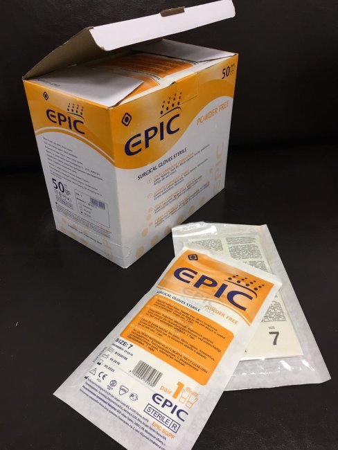 Перчатки хир. СТЕР. латексные, НЕопудр., р.6, микротекст., анат. формы, EPIC SG PF, Heliomed Перчатки хир. СТЕР. латексные, НЕопудр., р.6, микротекст., анат. формы, EPIC SG PF, Heliomed