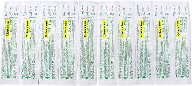 Игла для мезотерапии 30G (0,30 х 4мм) мед. стер. одноразовая, упак.50 шт., СФМ, Германия, №1