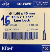 Игла 16G (1,6х40мм) стер. KD-Fine, арт.900437, КДМ, Германия