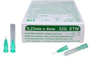 Игла для мезотерапии 32G (0,23 х4мм) мед. стер. одноразовая, ETW, 50/1000, SFM Hospital Products
