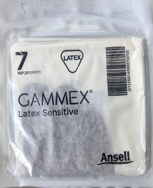 Перчатки хир. СТЕР. латексные, НЕопудр., р.7.0, микротекст., анатом., Gammex Latex Sensitiv, ANSELL Перчатки хир. СТЕР. латексные, НЕопудр., р.7.0, микротекст., анатом., Gammex Latex Sensitiv, ANSELL