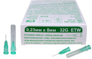 Игла для мезотерапии 32G (0,23 х8мм) мед. стер. одноразовая, ETW, 50/1000, SFM Hospital Products