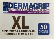 Перчатки н/ст латекс., р. XL(9-10) DERMAGRIP®High Risk, сверх-прочные, смотр. текст. неопудр., 25пар