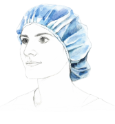 Шапочка клип-берет голубая, пл.15 г/кв.м (упак.125 шт.) "Гекса" №1