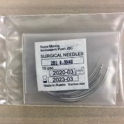 Игла хир. 2В1-0,9х 40 изогнутая 2/8 окружности, колющая, трехганная, с пружинящим ушком, №10