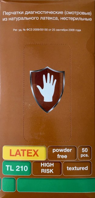 Перчатки н/ст латекс., р.M, High Risk, Safe&Care, прочные, смотр. текст., НЕопудр., упак.25 пар