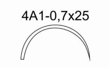 Игла хир. 4А1-0,7х 25 изогнутая 4/8 окружности, колющая, круглая, с пружинящим ушком