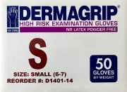 Перчатки н/ст латекс., р.S (6-7) DERMAGRIP®High Risk, сверх-прочные, смотр. текст. неопудр., 25пар