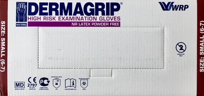 Перчатки н/ст латекс., р.S (6-7) DERMAGRIP®High Risk, сверх-прочные, смотр. текст. неопудр., 25пар Перчатки н/ст латекс., р.S (6-7) DERMAGRIP®High Risk, сверх-прочные, смотр. текст. неопудр., 25пар