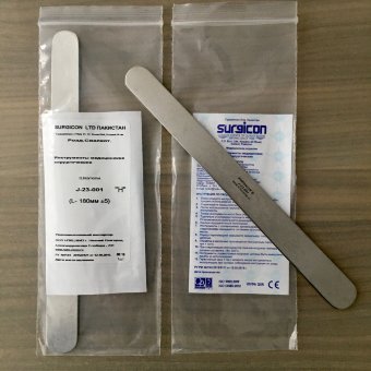 Шпатель для языка двухсторонний прямой 180мм, арт. J-23-001 Шпатель для языка двухсторонний прямой 180мм, арт. J-23-001