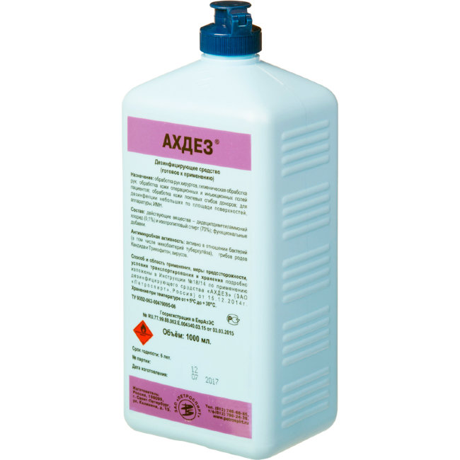 Ахдез - кожный антисептик, 1л, Петроспирт Ахдез - кожный антисептик, 1л, Петроспирт
