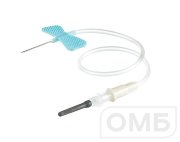 Игла-Бабочка 23G(0,6х19мм) Vacuette, луер-адаптер 19см, голубая, Greiner Bio-One, Австрия, №1