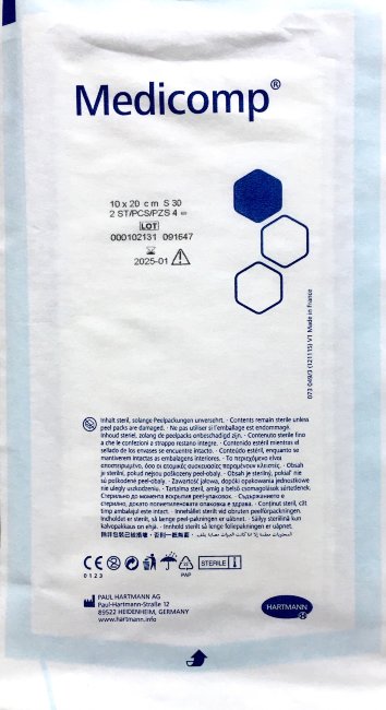 Салфетки стер. Медикомп (Medicomp steril): 10 х 20 см, нетканые, упак.25 шт., №1