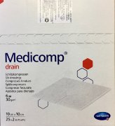 Салфетки стер. Медикомп дрейн: 10х10см №2; Y-обр. разрез; 6 сл.; нетканые (Medicomp drain, 25х2) Салфетки стер. Медикомп дрейн: 10х10см №2; Y-обр. разрез; 6 сл.; нетканые (Medicomp drain, 25х2)