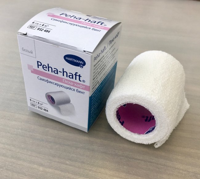 Бинт самофиксирующийся эластичный 6cм х 4м PEHA-HAFT, белый, инд. упак., №1