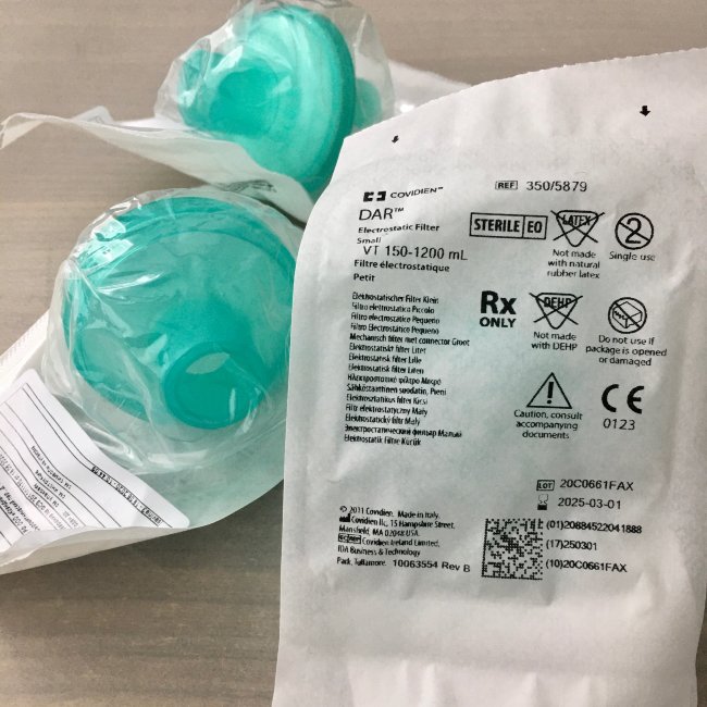 Фильтр дыхательный бактериально-вирусный Барьербак-С (электростат.) Small, Covidien LLC, США