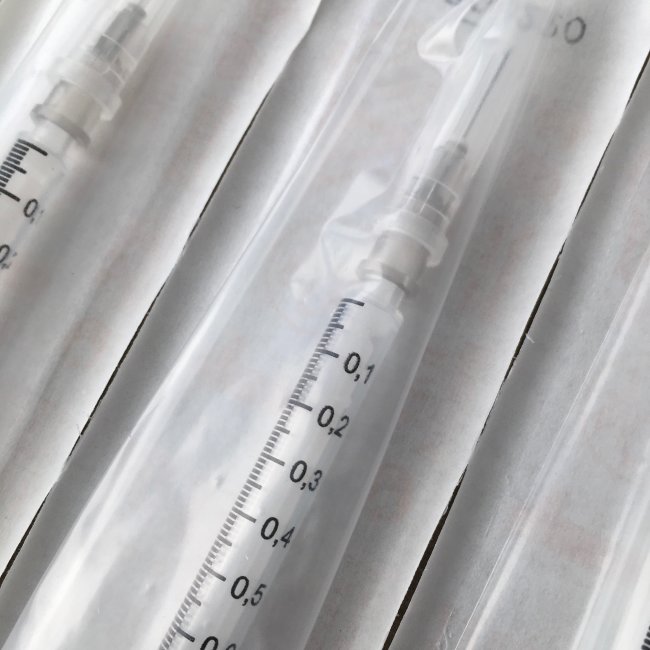 Шприц 1 мл туберкулиновый, Медпром Бобени, 2-х комп., надетая игла 27G(0,4х13мм) №1, Россия