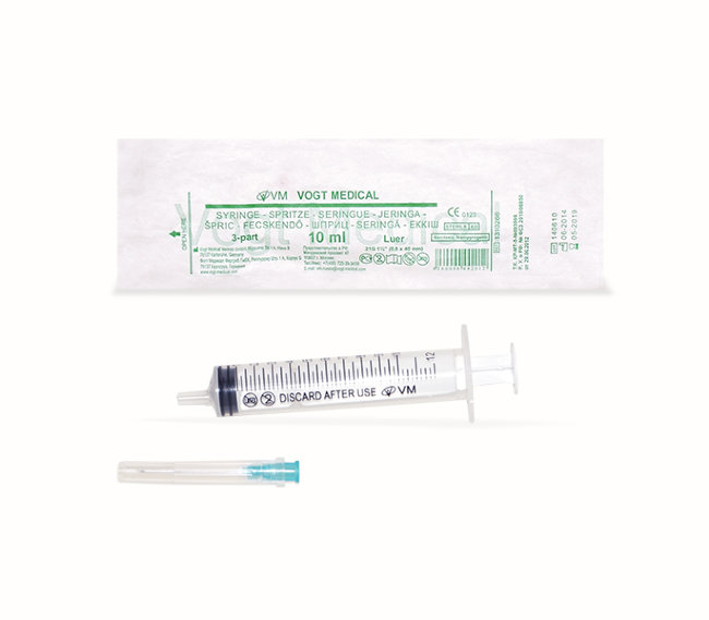 шприц  10 мл (3-х комп.) ФОГТ, игла 21g(0,8х40мм), Vogt Medical, Германия