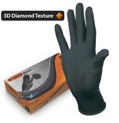 Перчатки многоцелевые, р.L, универс., рельефн.,нитрил.,  хим. стойкие, E-DUO Black* черные, Малайзия