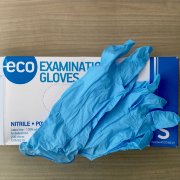 Перчатки Нитриловые р.L (8.5), смотр. неопудр. текстур. ECO Nitrile, №200 (100пар) синие, Австрия