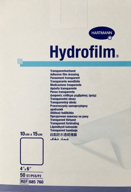 HydroFILM -Повязка пленочная самофиксирующая: 10х15см (упак. 50шт) №1 HydroFILM -Повязка пленочная самофиксирующая: 10х15см (упак. 50шт) №1