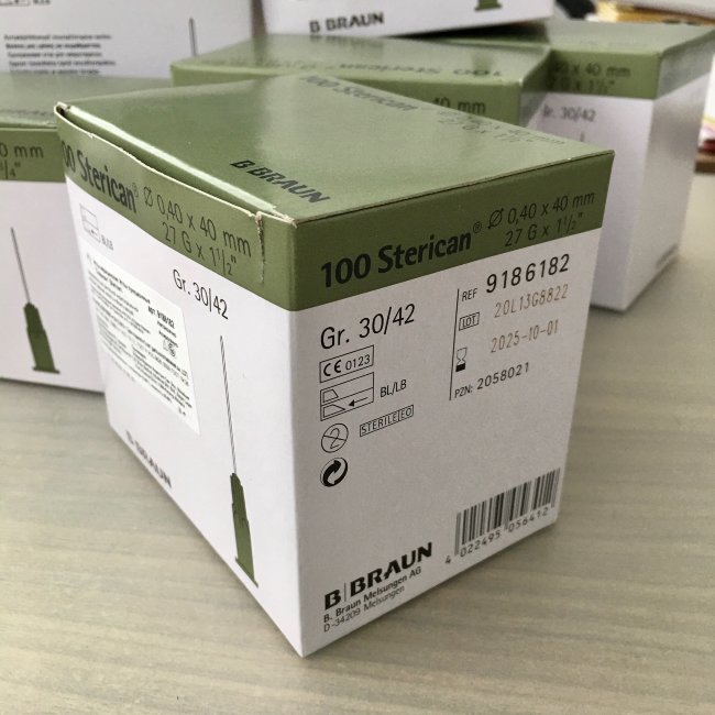 Игла 27G (0,4х40мм) Стерикан (Sterican), B.Braun, Германия, арт.9186182, упак.100 шт., №1 Игла 27G (0,4х40мм) Стерикан (Sterican), B.Braun, Германия, арт.9186182, упак.100 шт., №1