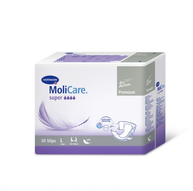 MoliCare Premium Super soft_Недержание средней и Очень тяжелой степени, L(120-150см) №30
